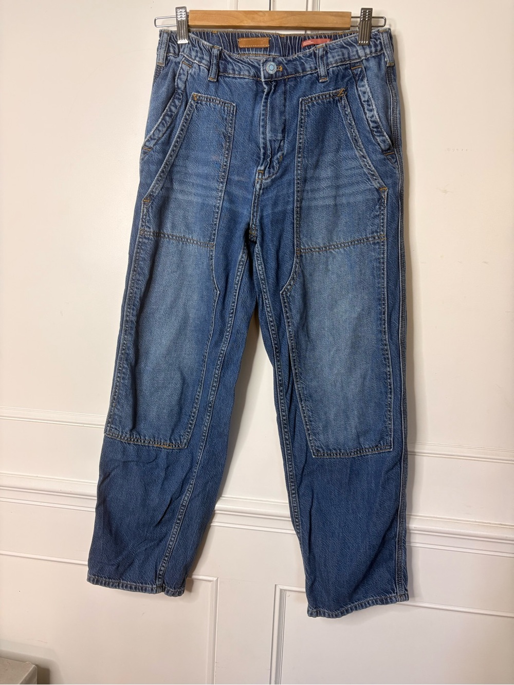 Pilcro The Roamer pant relaxed fit Blue Patch-Panel denim pant Size 27